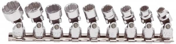 Proto - 9 Piece 1/4" Drive Standard Socket Set - 12 Points, 7/32 to 9/16", Inch Measurement Standard - Americas Industrial Supply