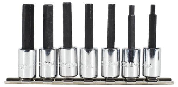 Proto - 7 Piece 3/8" Drive Metric Hex Bit Socket Set - 4 to 10mm Hex - Americas Industrial Supply
