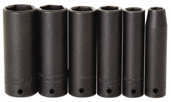 Proto - 7 Piece 1/4" Drive Impact Socket Set - 7mm to 13mm Range, Metric Measurement Standard - Americas Industrial Supply