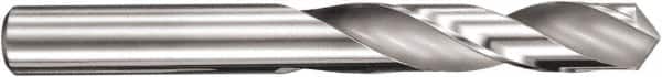 SGS - 11mm 145° Spiral Flute Solid Carbide Screw Machine Drill Bit - Bright Finish, Right Hand Cut, 47mm Flute Length, 95mm OAL, Four Facet Point, Straight Shank - Americas Industrial Supply