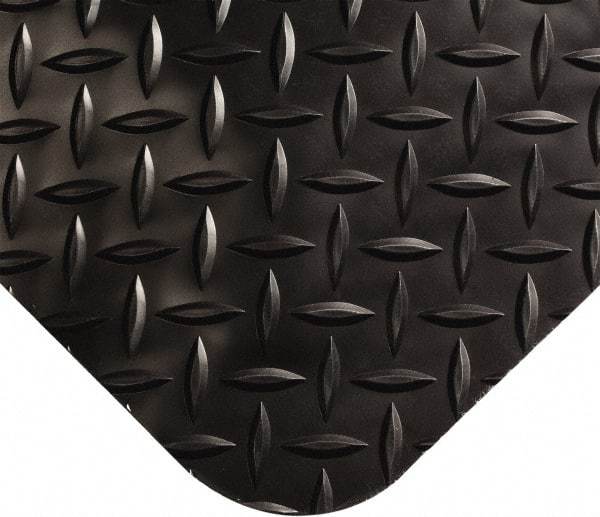 Wearwell - 3' Long x 2' Wide, Dry Environment, Anti-Fatigue Matting - Black, Vinyl with Vinyl Sponge Base, Beveled on 4 Sides - Americas Industrial Supply