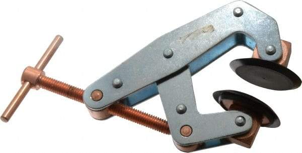 Kant Twist - 1,500 Lb, 2-3/4" Max Opening, 1-1/4" Open Throat Depth, 1-3/4" Closed Throat Depth, Cantilever Clamp - High Tensile Steel Jaw, T-Handle, 5-1/4" OAL, 5" Max Width - Americas Industrial Supply