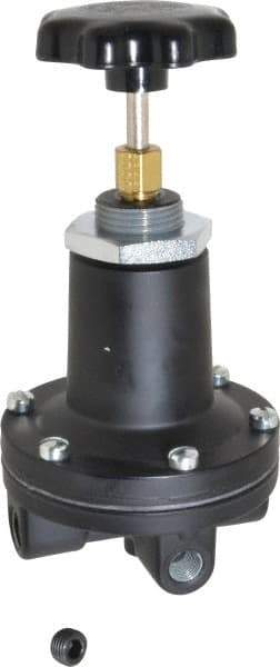 Norgren - 1/4 NPT Port, Aluminum Feedback Pilot Regulator - 5 to 105 psi Range, 400 Max psi Supply Pressure, 1/8" Gauge Port Thread, 2.47" Wide x 5.24" High - Americas Industrial Supply