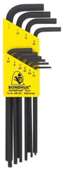 Bondhus - 10 Piece L-Key Hex Key Set - Hex Range 1/16 to 1/4" - Americas Industrial Supply