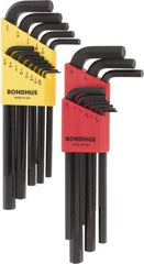 Bondhus - 22 Piece L-Key Hex Key Set - Hex Range 0.05 to 3/8" - Americas Industrial Supply