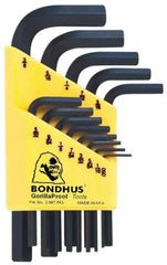 Bondhus - 13 Piece L-Key Hex Key Set - Hex Range 0.05 to 3/8" - Americas Industrial Supply