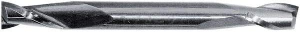 SGS - 7/16", 9/16" LOC, 7/16" Shank Diam, 2-3/4" OAL, 2 Flute, Solid Carbide Square End Mill - Double End, Uncoated, Spiral Flute, 30° Helix, Centercutting, Right Hand Cut, Right Hand Flute, Series 15 - Americas Industrial Supply