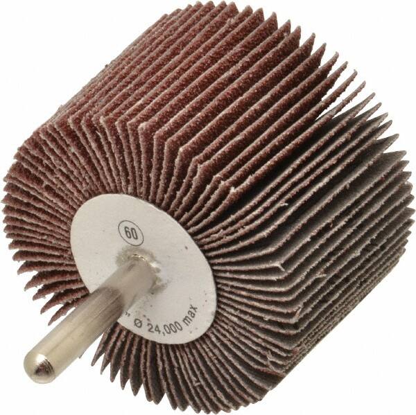 CGW Abrasives - 2-1/2" Diam x 1-1/2" Face Width, Medium Aluminum Oxide Coated Mounted Flap Wheel - Americas Industrial Supply