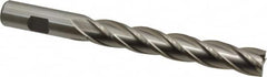 Interstate - 5/8", 4" LOC, 5/8" Shank Diam, 6-1/8" OAL, 4 Flute, High Speed Steel Square End Mill - Single End, Uncoated, Spiral Flute, 30° Helix, Centercutting, Right Hand Cut, Right Hand Flute - Americas Industrial Supply