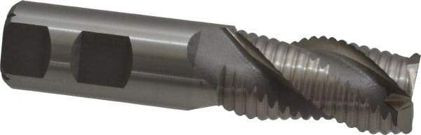 Interstate - 1" Diam, Coarse Pitch, 2" LOC, 3 Flute Cobalt Roughing Square End Mill - Uncoated, 4-1/2" OAL, 1" Shank Diam, Single End, Centercutting - Americas Industrial Supply