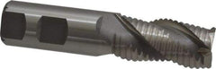 Interstate - 1" Diam, Coarse Pitch, 2" LOC, 3 Flute Cobalt Roughing Square End Mill - Uncoated, 4-1/2" OAL, 1" Shank Diam, Single End, Centercutting - Americas Industrial Supply