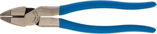 Channellock - 9" OAL, 1-17/32" Jaw Length x 1-5/16" Jaw Width, Linesman's Pliers - Standard Jaw, Rounded Nose Head, Plastic Dipped Handles - Americas Industrial Supply