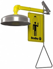 Bradley - Plumbed Drench Showers Mount: Horizontal Shower Head Material: Plastic with Stainless Steel - Americas Industrial Supply