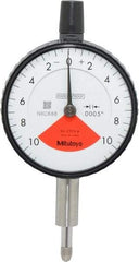 Mitutoyo - 0.02" Range, 10-0-10 Dial Reading, 0.0005" Graduation Dial Drop Indicator - 2-3/16" Dial, 0.028" Range per Revolution, 0.0005" Accuracy - Americas Industrial Supply