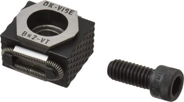 Mitee-Bite - 5,500 Lb Holding Force Single Vise Wedge Clamp - 1.06" Wide x 0.83" Deep x 0.59" High Base, 48 to 52 HRC, 1.06 to 1.22" Jaw Spread, 30 Lb/Ft Torque, 5/16-18 Screw Thread - Americas Industrial Supply