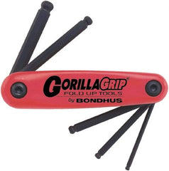 Bondhus - 5 Piece Fold-Up Hex Key Set - Hex Range 5 to 10mm - Americas Industrial Supply