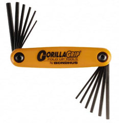 Bondhus - 12 Piece Fold-Up Hex Key Set - Hex Range 5/64 to 5/32" - Americas Industrial Supply