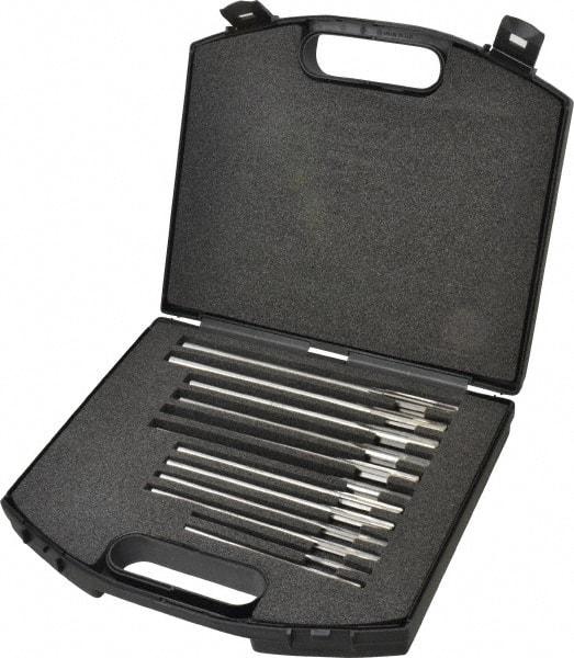 Made in USA - 0.1855" to 0.4995", Chucking Reamer Set - Straight Flute, Right Hand Cut, 4 & 6 Flute, 12 Pieces - Americas Industrial Supply