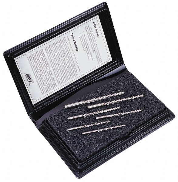 Alvord Polk - #0 to #5 Pin, 0.1287 to 0.2409" Diam, 0.1287 to 0.2409" Small End, Straight Shank, Taper Pin Reamer Set - Americas Industrial Supply