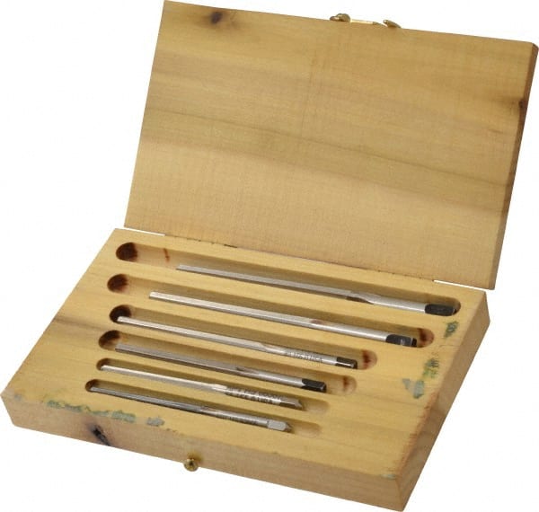 Made in USA - #5 to #0 Pin, Straight Shank, Taper Pin Reamer Set - Americas Industrial Supply