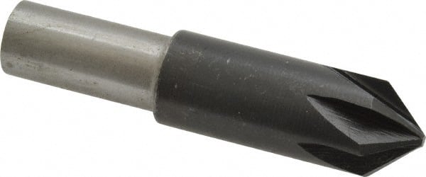 Interstate - 5/8" Head Diam, 1/2" Shank Diam, 6 Flute 82° High Speed Steel Countersink - Americas Industrial Supply