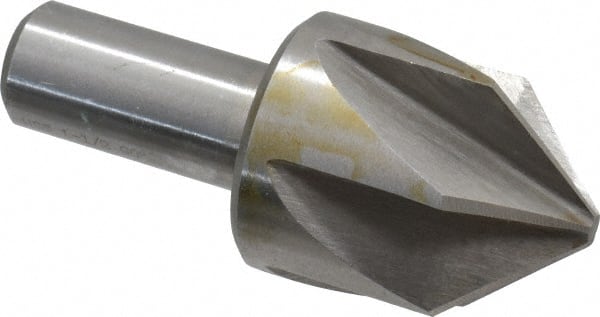 Interstate - 1-1/2" Head Diam, 3/4" Shank Diam, 6 Flute 90° High Speed Steel Countersink - Americas Industrial Supply