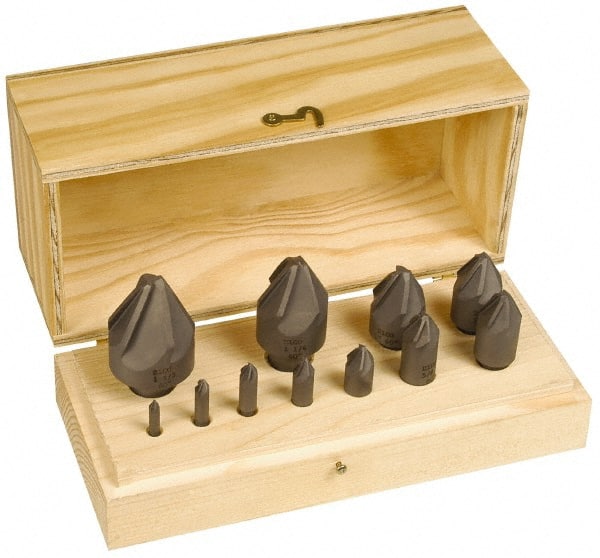 Hertel - 10 Piece, 1/4 to 1-1/2" Head Diam, 82° Included Angle, Countersink Set - Americas Industrial Supply