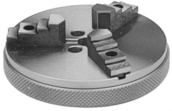 Value Collection - 3 Jaws, 2.75" Diam, Self Centering Manual Lathe Chuck - Plain Back Mount Spindle, Reversible, 5/16" Through Hole Diam, Forged Steel - Americas Industrial Supply
