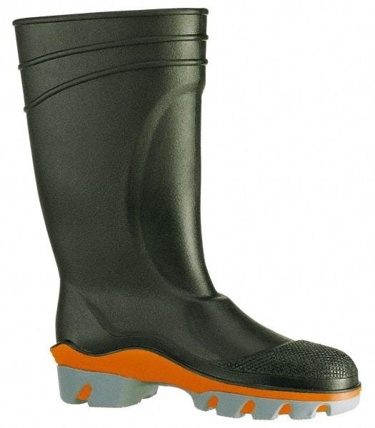 Dunlop Protective Footwear - Men's Size 15 Medium Width Plain Knee Boot - Black, PVC Upper, 15" High, Chemical Resistant, Waterproof - Americas Industrial Supply