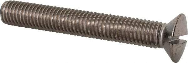 Value Collection - M10x1.50 Metric Coarse, 70mm OAL Slotted Drive Machine Screw - Oval Head, Grade 18-8 & A2 Stainless Steel, Uncoated, Without Washer - Americas Industrial Supply