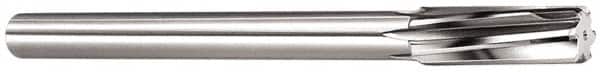 Made in USA - 7/8" Carbide-Tipped 6 Flute Chucking Reamer - Spiral Flute, 3/4" Straight Shank, 2-5/8" Flute Length, 10" OAL - Americas Industrial Supply