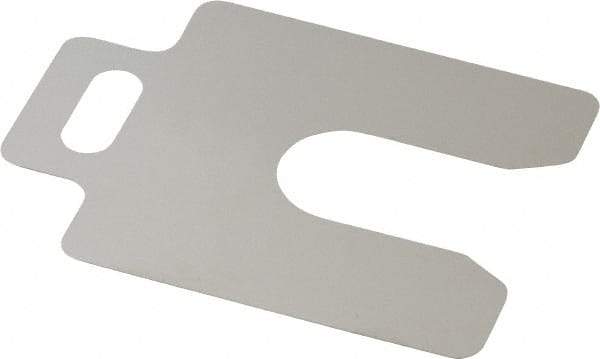 Made in USA - 20 Piece, 2 Inch Long x 2 Inch Wide x 0.006 Inch Thick, Slotted Shim Stock - Stainless Steel, 5/8 Inch Wide Slot - Americas Industrial Supply
