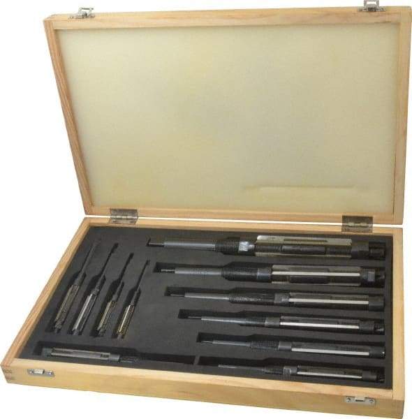 Value Collection - Letter A to K Diam, 15/32 to 1-1/2" Variable Diam, Straight Shank, Adjustable Hand Reamer Set - Straight Flute, High Speed Steel, Oxide Finish, 11 Pieces - Americas Industrial Supply