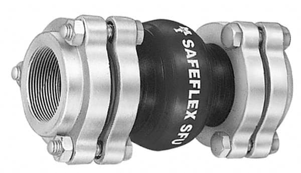 Mason Ind. - 1-1/4" Pipe, EPDM Single Arch Pipe Expansion Joint - 8" Long, 3/8" Extension, 3/4" Compression, 250 Max psi, Female NPT - Americas Industrial Supply