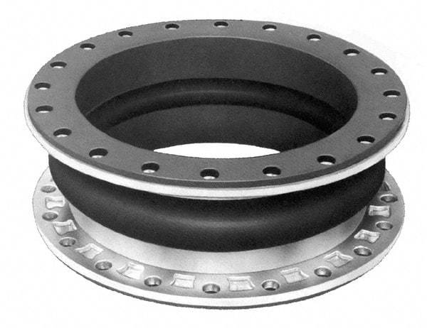 Mercer Rubber - 10" Pipe, Chlorobutyl Single Arch Pipe Expansion Joint - 8" Long, 3/4" Extension, 1-3/4" Compression, 220 Max psi, Flanged - Americas Industrial Supply