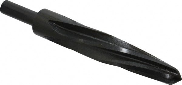 Made in USA - 15/16" Reamer Diam, 9/16" Small End Diam, 1/2" Diam Straight Shank, 5" Flute, Bridge Reamer - Americas Industrial Supply