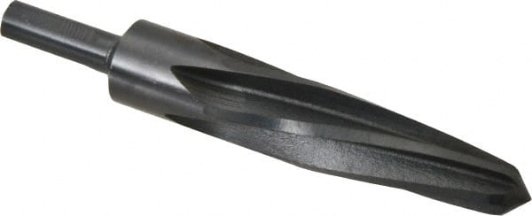 Made in USA - 1-1/16" Reamer Diam, 5/8" Small End Diam, 1/2" Diam Straight Shank, 5" Flute, Bridge Reamer - Americas Industrial Supply