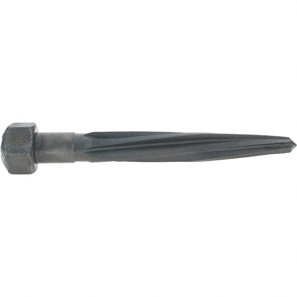 Made in USA - 11/16" Reamer Diam, 3/8" Small End Diam, 1-1/16" Hex Shank, 4-1/2" Flute, Car Reamer - Americas Industrial Supply