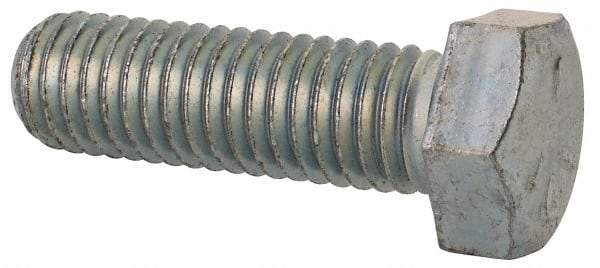 Made in North America - 1/2-13 UNC, 1-5/8" Length Under Head Hex Head Cap Screw - Partially Threaded, Grade 5 Steel, Zinc-Plated Finish, 3/4" Hex - Americas Industrial Supply