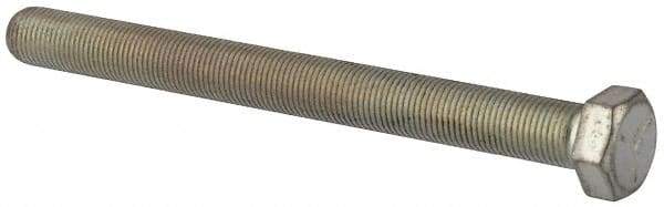 Made in North America - 1/2-20 UNF, 5-1/2" Length Under Head Hex Head Cap Screw - Fully Threaded, Grade 5 Steel, Zinc-Plated Finish, 3/4" Hex - Americas Industrial Supply