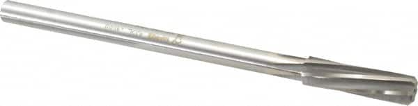 Made in USA - 15/32" High Speed Steel 6 Flute Chucking Reamer - Spiral Flute, 0.373" Straight Shank, 1-3/4" Flute Length, 7" OAL - Americas Industrial Supply