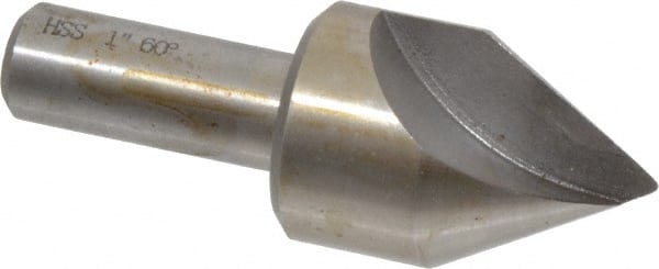 Interstate - 1" Head Diam, 1/2" Shank Diam, 1 Flute 60° High Speed Steel Countersink - Americas Industrial Supply