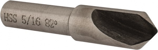 Interstate - 5/16" Head Diam, 1/4" Shank Diam, 1 Flute 82° High Speed Steel Countersink - Americas Industrial Supply