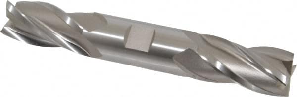 Hertel - 1", 1-7/8" LOC, 1" Shank Diam, 6-3/8" OAL, 4 Flute, High Speed Steel Square End Mill - Double End, Uncoated, Spiral Flute, 30° Helix, Centercutting, Right Hand Cut, Right Hand Flute - Americas Industrial Supply