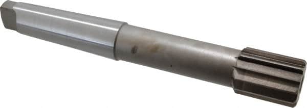 Interstate - 2" Diam, 1.498 to 1.5" Max Diam 5MT Morse Taper Shank, 2-1/4" Flute Length, Machine Expansion Reamer - Straight Flute, 14" OAL, Right Hand Cut, 12 Flutes, High Speed Steel, Bright Finish - Americas Industrial Supply