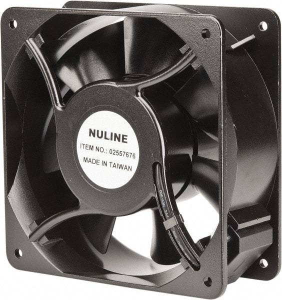 Value Collection - 230 Volts, AC, 260 CFM, Square Tube Axial Fan - 0.28 Amp Rating, 2,900 to 3,400 RPM, 6.3" High x 6.3" Wide x 2.44" Deep - Americas Industrial Supply