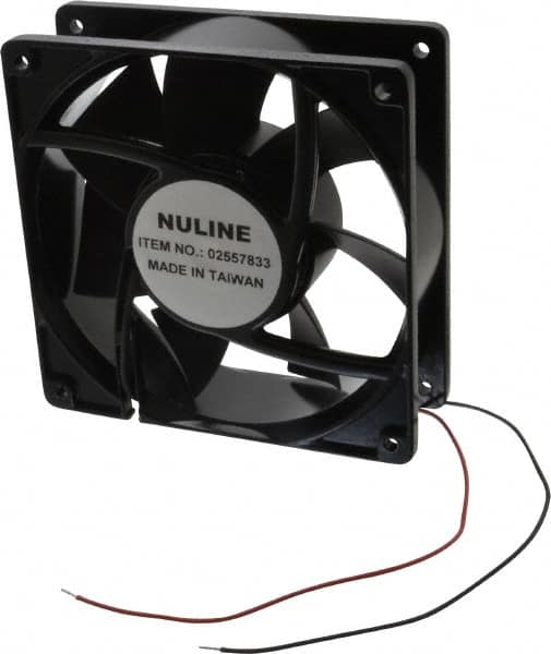 Value Collection - 12 Volts, DC, 130 CFM, Square Tube Axial Fan - 0.66 Amp Rating, 2,520 to 2,800 RPM, 4.7" High x 4.7" Wide x 1-1/2" Deep - Americas Industrial Supply