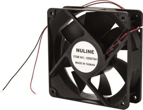 Value Collection - 24 Volts, DC, 130 CFM, Square Tube Axial Fan - 0.36 Amp Rating, 2,520 to 2,800 RPM, 4.7" High x 4.7" Wide x 1-1/2" Deep - Americas Industrial Supply