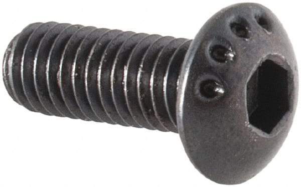 Made in USA - M3x0.50 Metric Coarse Hex Socket Drive, Button Screw - Alloy Steel, Black Oxide Finish, Fully Threaded, 8mm Length Under Head - Americas Industrial Supply