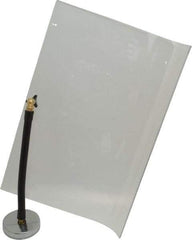 Flexbar - Plastic Flat with Curved Edge Base & Shield - 12" Wide x 16" Long x 1/8" Thick, 10" Arm Reach, Magnetic Base, For General Purpose Use - Americas Industrial Supply